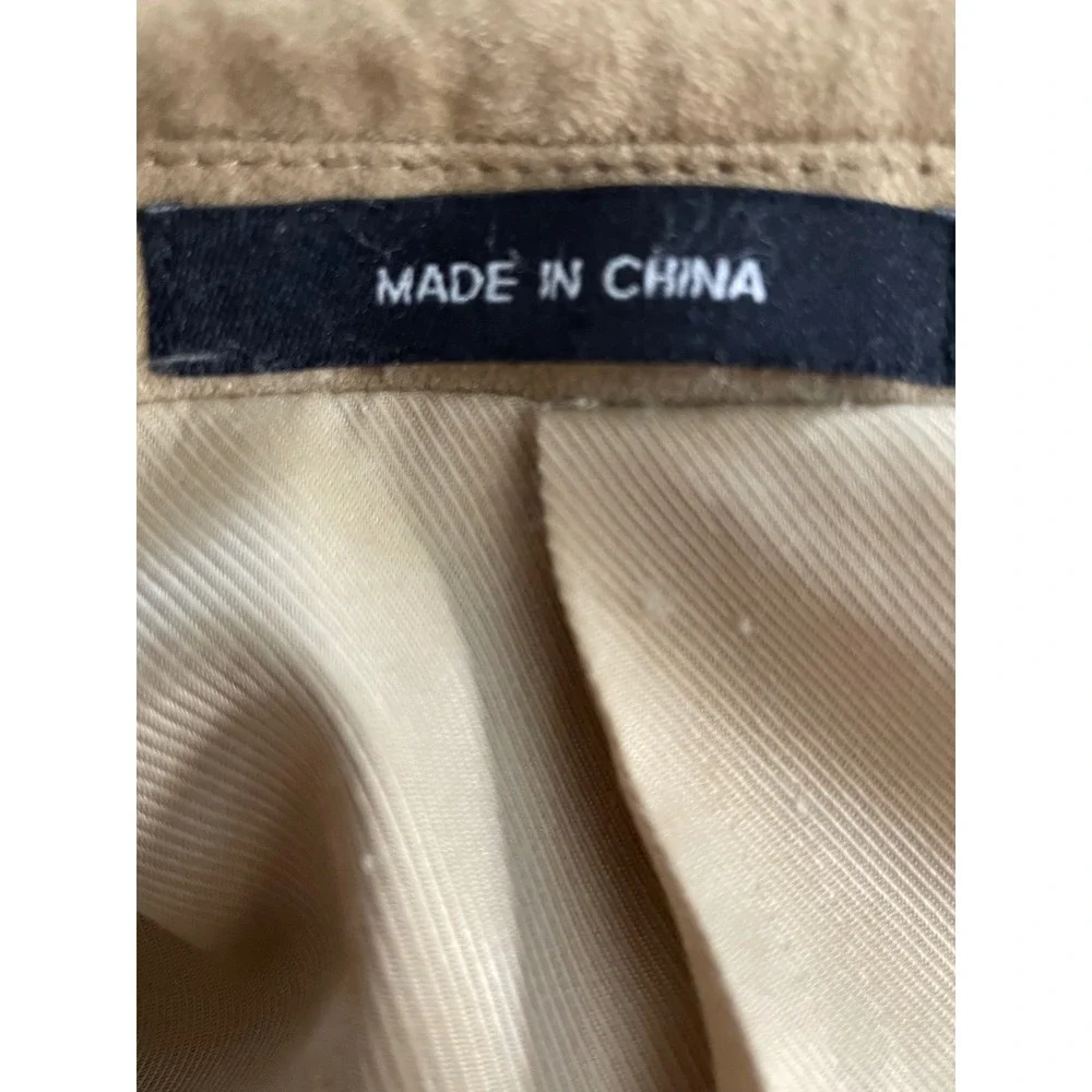 Chaps Mens Blazer 44R Sport Coat Tan Faux‎ Suede Two Button Classic